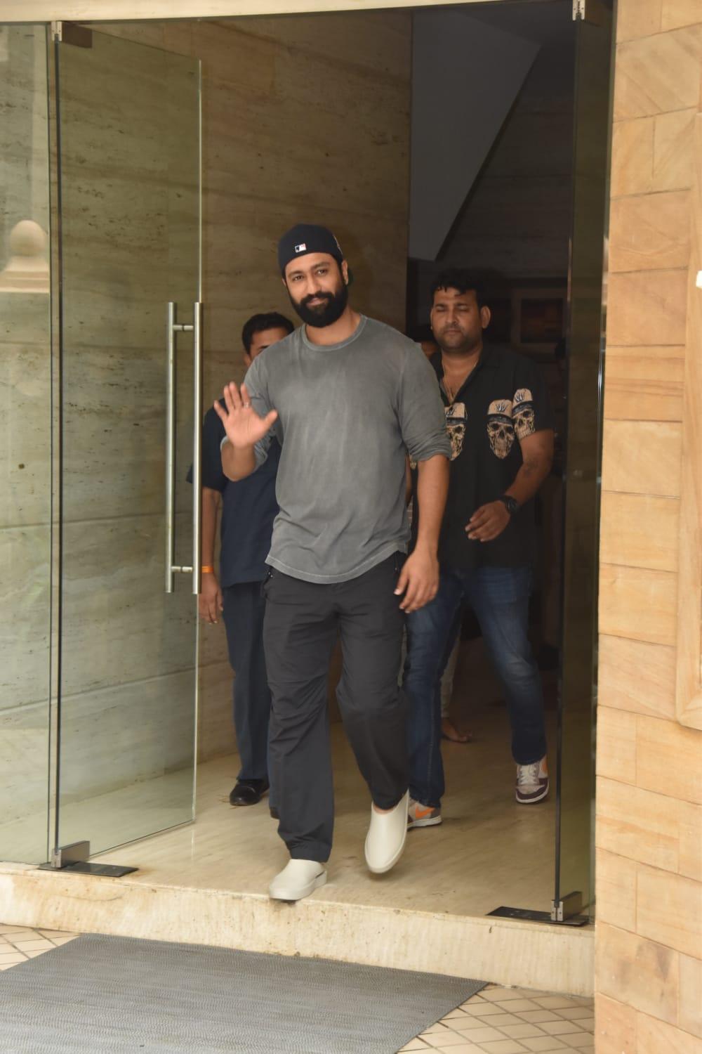 Vicky Kaushal, known for his suave fashion choices, was spotted at a dubbing studio in Khar.